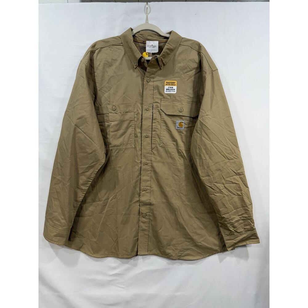 🛠️ Carhartt Shirt Men 2XL Force Performance Ripstop Quick Dry Vented Gorpcore